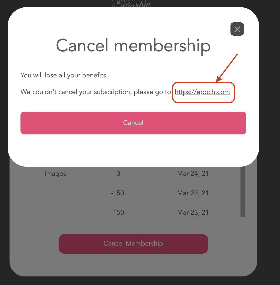 Epoch Cancel Membership